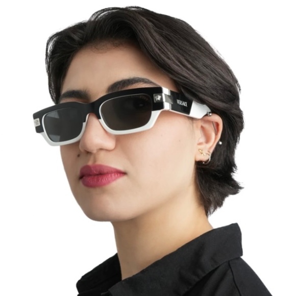 NEW VE4465 5459/87 VERSACE SUNGLASSES VE4465 545987 BLACK WHITE MOD 4465 5459/87